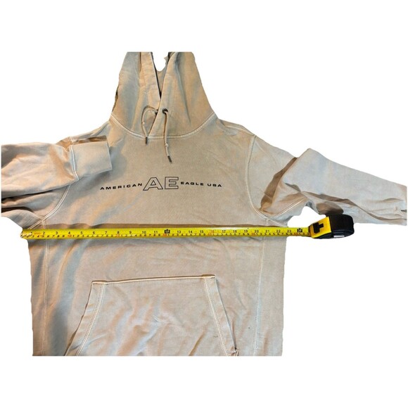 American Eagle Beige Tan Pullover Hoodie Size Large - Picture 5 of 10